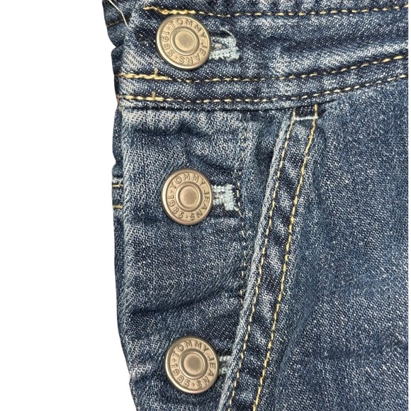 Tommy Jeans Denim Overalls Juniors Size 14 Adjustable Logo Straps Blue - Picture 7 of 12